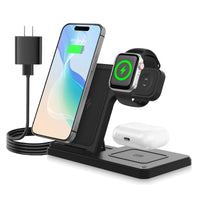 3 in 1 Wireless Charging Station for Apple Multiple Devices, Magsafe Fast Charge for iPhone 14 13 12 11 Pro Max XS XR X 8 Plus, for Watch 8 7 6 5 4 3 2 SE, for Air Pods 3 2 Pro, Black