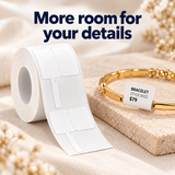 NIIMBOT 30×40+45 mm White Jewelry Labels, 90 Labels/Roll