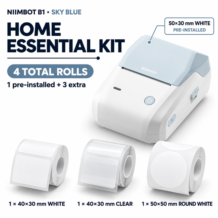NIIMBOT B1 Home Labeling System (Sky Blue)