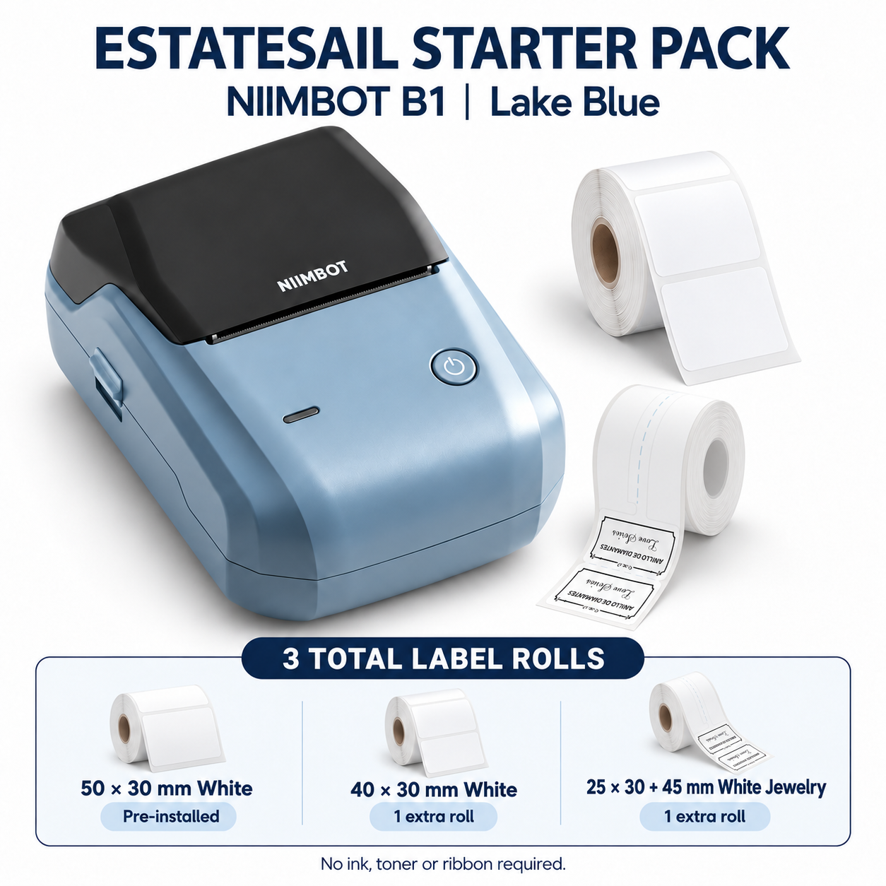 EstateSail Starter Pack — NIIMBOT B1 Label Maker with 3 Label Rolls