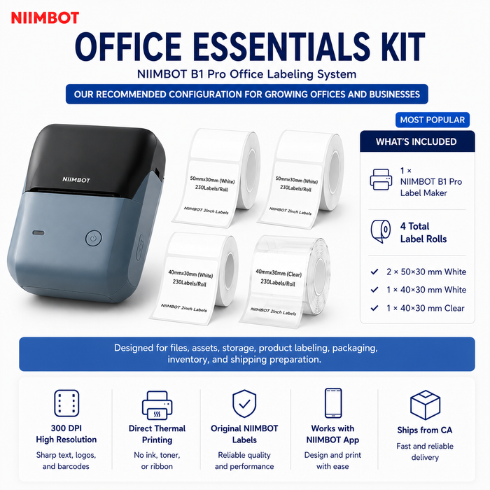 NIIMBOT B1 Pro Office Label Maker Kits, 300 DPI Direct Thermal Printer