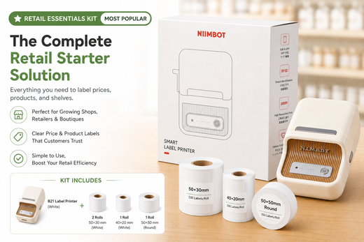 NIIMBOT B21 Retail Labeling System | Bluetooth Direct Thermal Label Printer