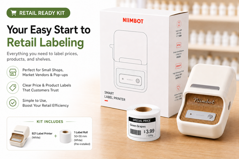 NIIMBOT B21 Retail Labeling System | Bluetooth Direct Thermal Label Printer