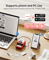 NIIMBOT Sticker Printer, B21 Pro Portabel Sticker Maker, Bluetooth Label Maker, 300DPI HD Label Printer for Photos, Notes, Study Graphics, Memo Maker, with 50x30mm Label