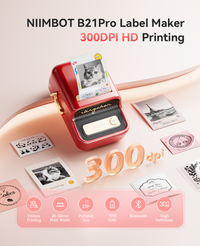 NIIMBOT Sticker Printer, B21 Pro Portabel Sticker Maker, Bluetooth Label Maker, 300DPI HD Label Printer for Photos, Notes, Study Graphics, Memo Maker, with 50x30mm Label