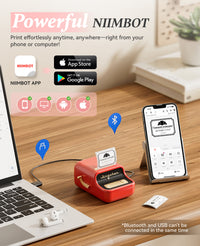 NIIMBOT B21 Label Maker, Thermal Label Printer, Portable Inkless Label Makers for Home/Office/Business, with 1 Pack 50x30mm White Label, Compatible with iOS & Android