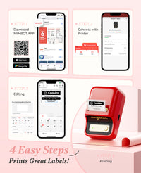 NIIMBOT B21 Label Maker, Thermal Label Printer, Portable Inkless Label Makers for Home/Office/Business, with 1 Pack 50x30mm White Label, Compatible with iOS & Android