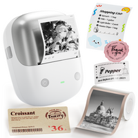 NIIMBOT B2 Pro Bluetooth Label Maker, 300DPI HD Thermal Sticker Printer, Portable Thermal Label Printer with 1 Roll Tape, Supports Red & Black Printing, for Home Office Organization & Small Business
