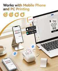 NIIMBOT B2 Pro Bluetooth Label Maker, 300DPI HD Thermal Sticker Printer, Portable Thermal Label Printer with 1 Roll Tape, Supports Red & Black Printing, for Home Office Organization & Small Business