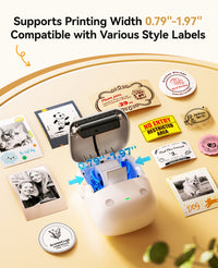 NIIMBOT B2 Pro Bluetooth Label Maker, 300DPI HD Thermal Sticker Printer, Portable Thermal Label Printer with 1 Roll Tape, Supports Red & Black Printing, for Home Office Organization & Small Business