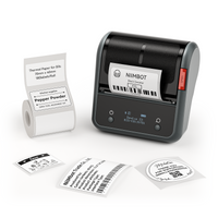 NIIMBOT Label Maker Machine, B3S Thermal Label Maker, Upgrade 3Inch Thermal Label Printer, Portable Label Maker with 1 Roll 70x40mm Label, Bluetooth Label Makers for Clothing, Barcode & Small Business (Black)