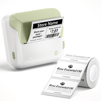 NIIMBOT 4 Inch Thermal Label Maker, B4 Bluetooth Label Printer for Shipping Packages, Small Business, Home, Office, Portable Sticker Maker with 1 Roll 4'' x6'' Label-50pcs/roll