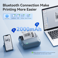 NIIMBOT 4 Inch Thermal Label Maker, B4 Bluetooth Label Printer for Shipping Packages, Small Business, Home, Office, Portable Sticker Maker with 1 Roll 4'' x6'' Label-50pcs/roll