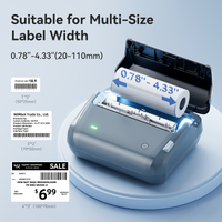 NIIMBOT 4 Inch Thermal Label Maker, B4 Bluetooth Label Printer for Shipping Packages, Small Business, Home, Office, Portable Sticker Maker with 1 Roll 4'' x6'' Label-50pcs/roll