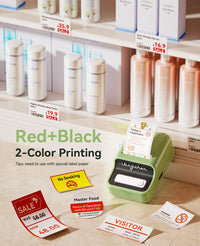 NIIMBOT Red&Black Labels, 50x30mm (1.97"x1.18"), Refill Sticker Papers Compatible with Pro Series Label Makers, Dual Color Printing Stickers Good Idea for Schools,Business,Price Tags,Baking
