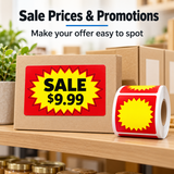 NIIMBOT 75×110 mm Red & Yellow Starburst Sale Labels