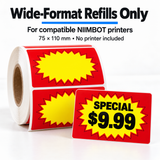 NIIMBOT 75×110 mm Red & Yellow Starburst Sale Labels