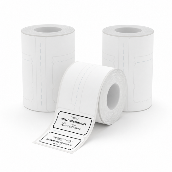 NIIMBOT 25×30+45 mm White Jewelry Labels, 100 Labels/Roll