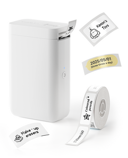 NIIMBOT D101 Label Maker, Handheld Thermal Label Printer with Tape, Easy to Print 0.5 to 1 Inch Width Inkless Label Maker for School Name, Cable Labels, Business Price Tags, Home Storage (White)