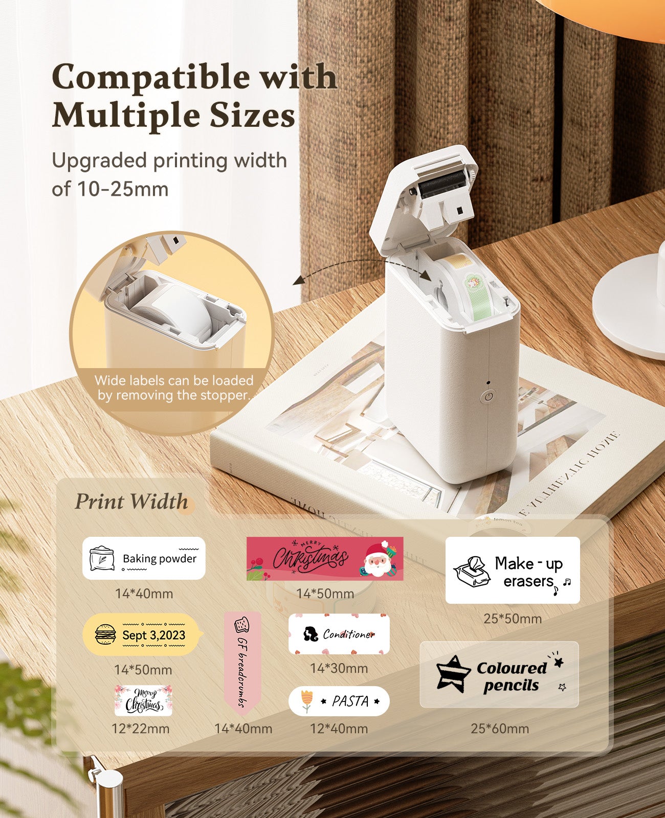 NIIMBOT D101 Label Maker, Handheld Thermal Label Printer with Tape, Easy to Print 0.5 to 1 Inch Width Inkless Label Maker for School Name, Cable Labels, Business Price Tags, Home Storage (White)