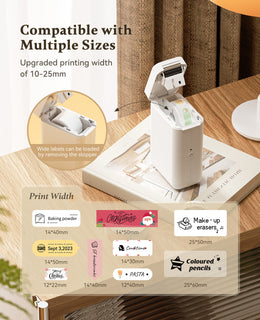 NIIMBOT D101 Label Maker, Handheld Thermal Label Printer with Tape, Easy to Print 0.5 to 1 Inch Width Inkless Label Maker for School Name, Cable Labels, Business Price Tags, Home Storage (White)