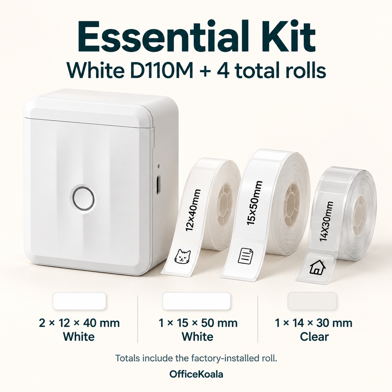 NIIMBOT D110M Mini & Portable Labeling System — White