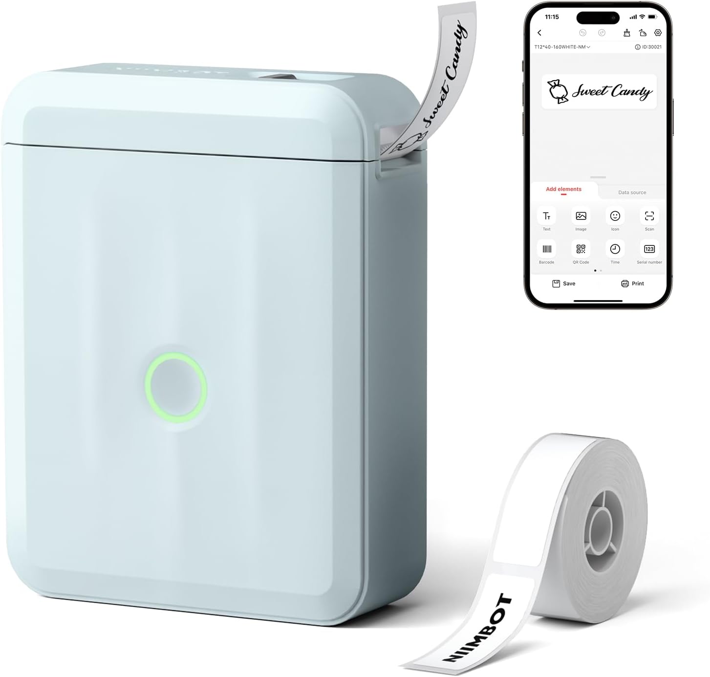 NIIMBOT D110 Label Maker, Upgraded  Mini Portable Bluetooth Thermal Label Printer,Sticker Maker for Organizing Home Office School