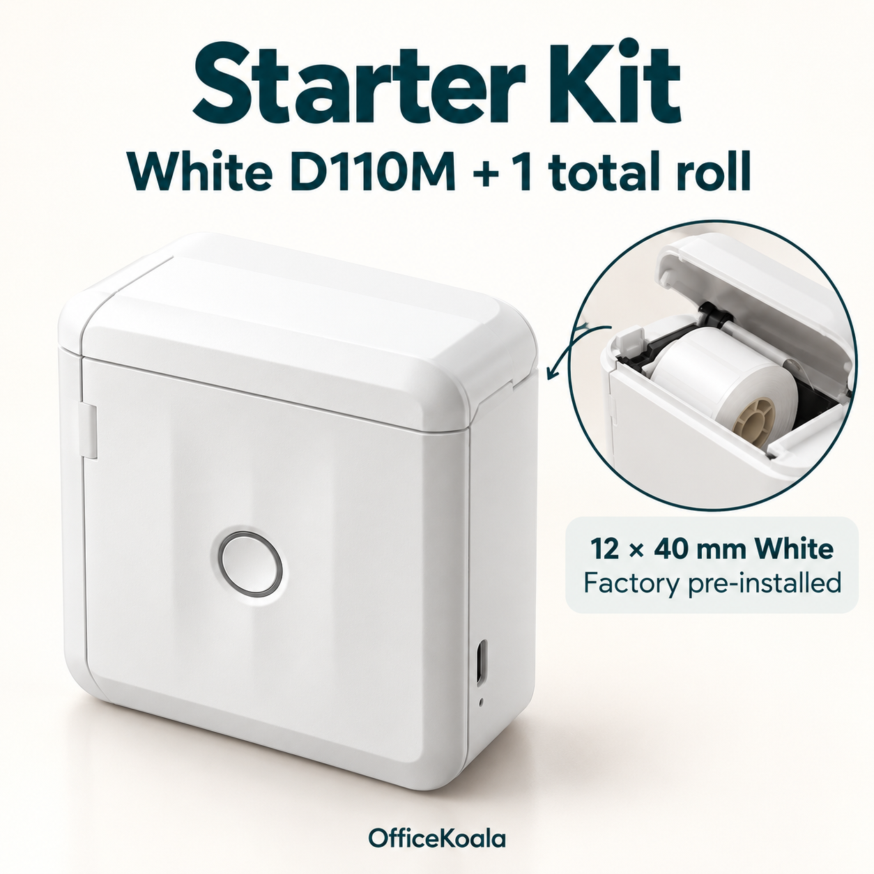 NIIMBOT D110M Mini & Portable Labeling System — White