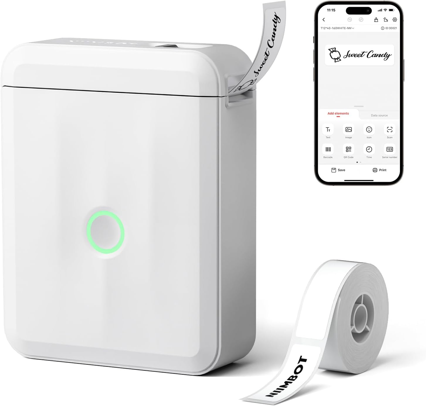NIIMBOT D110 Label Maker, Upgraded  Mini Portable Bluetooth Thermal Label Printer,Sticker Maker for Organizing Home Office School