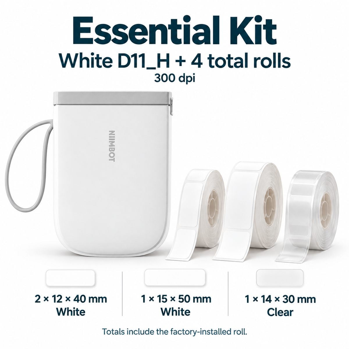 NIIMBOT D11_H 300 dpi Mini Labeling System — White