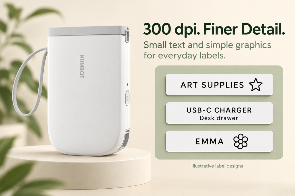 White D11_H 300 dpi mini label maker