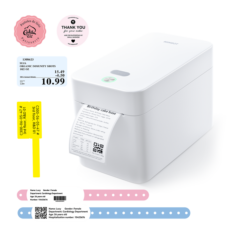 NIIMBOT K2 Label Printer, 2 Inch Desktop Label Maker with High-Speed, Bluetooth and USB Connection, Support Smartphone & PC, Thermal Label Maker for Small Business and Home Office (White)