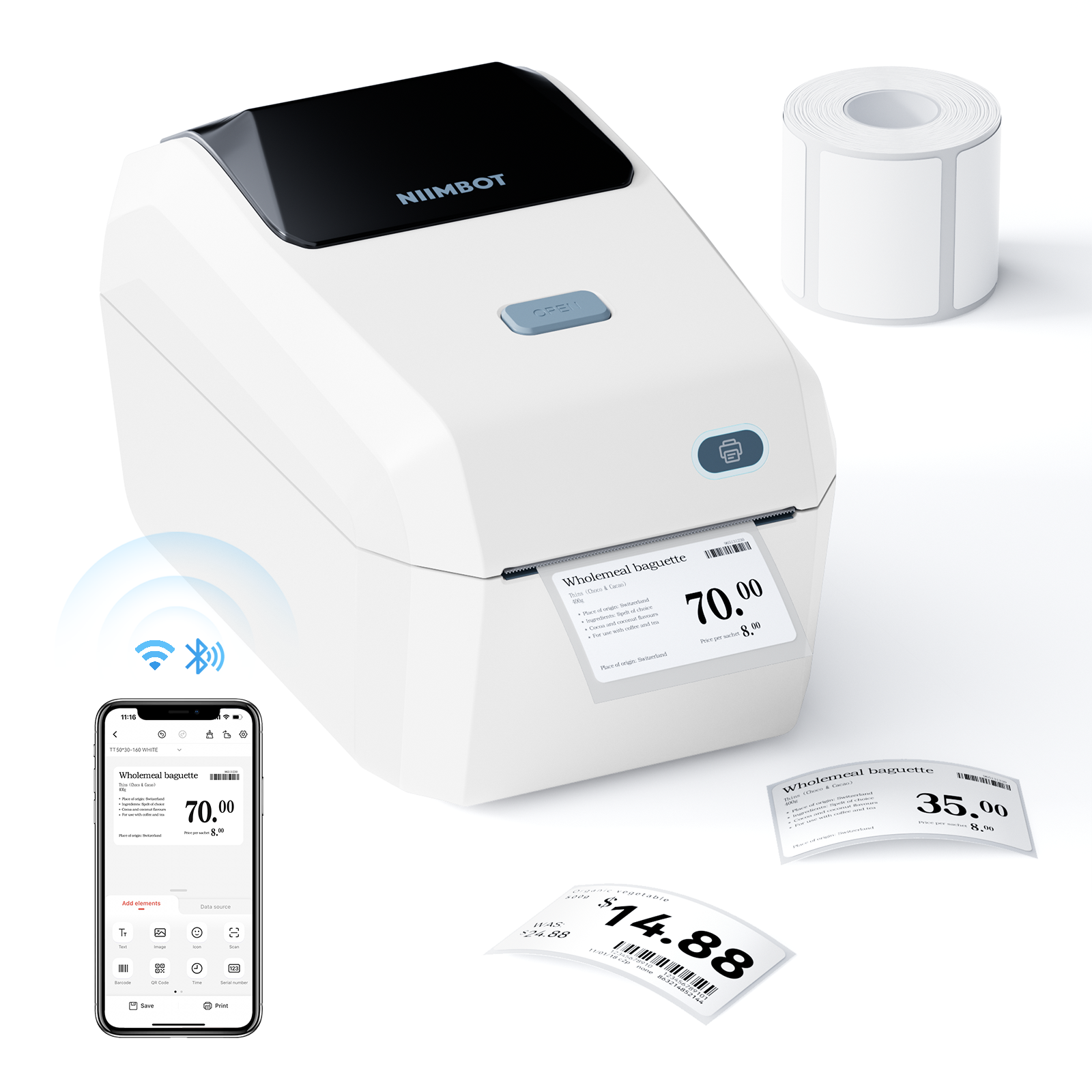 NIIMBOT K3_W Thermal Label Printer, 3