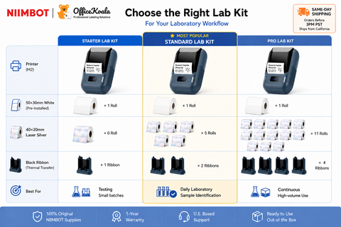 NIIMBOT M2 Lab Label Printer for Peptide Vials | Clear Labels at -22°C