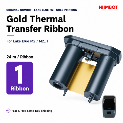 NIIMBOT Lake Blue M2 Gold Thermal Transfer Ribbon