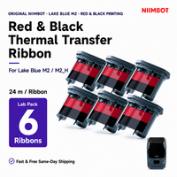 NIIMBOT Lake Blue M2 Red & Black Thermal Transfer Ribbon