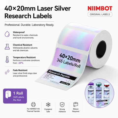 40×20 mm Laser Silver Labels
