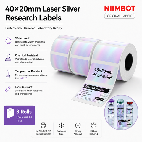 40×20 mm Laser Silver Labels