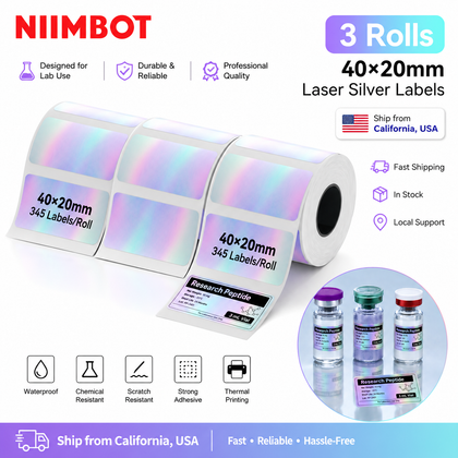 40×20 mm Laser Silver Labels
