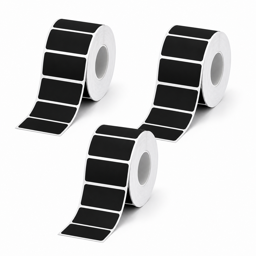 50 × 30 mm Matte Black Labels