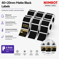 40×20 mm Matte Black Labels