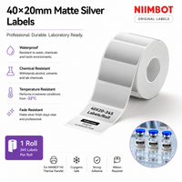 40×20 mm Silver Labels