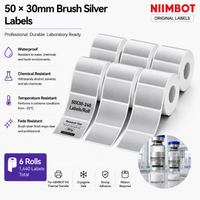 50×30 mm Brush Silver Labels