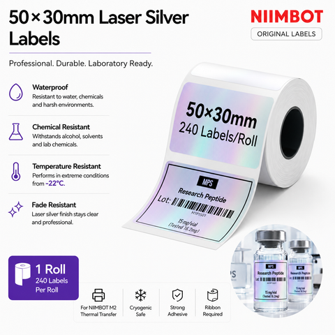 50×30 mm Laser Silver Labels