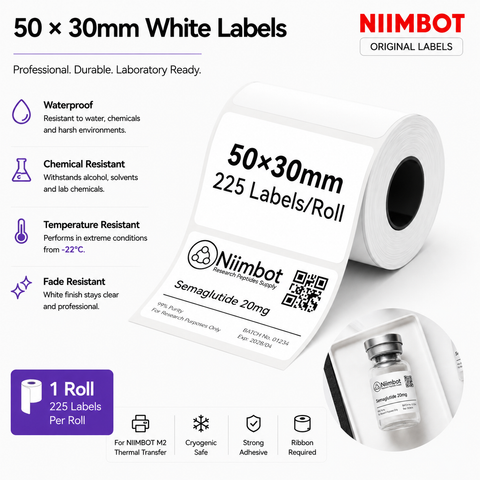 50×30 mm White Labels