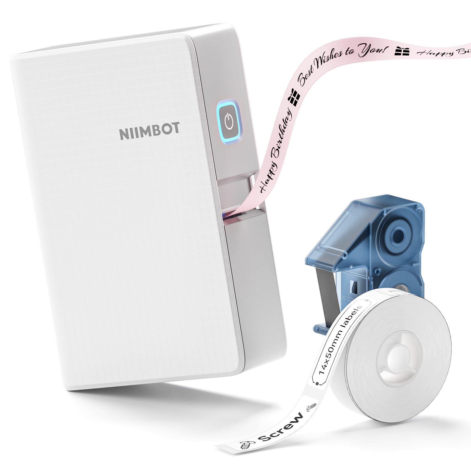 NIIMBOT N1 Label Maker with Tape, Portable Bluetooth Label Printer Support Color Ribbon Printing, Mini Sticker Labeler Rechargeable for Home Office Small Business Outdoor Storage (White)