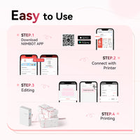 NIIMBOT N1 Label Maker with Tape, Portable Bluetooth Label Printer Support Color Ribbon Printing, Mini Sticker Labeler Rechargeable for Home Office Small Business Outdoor Storage (White)