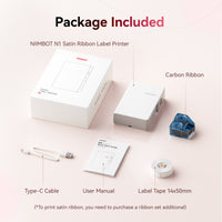 NIIMBOT N1 Label Maker with Tape, Portable Bluetooth Label Printer Support Color Ribbon Printing, Mini Sticker Labeler Rechargeable for Home Office Small Business Outdoor Storage (White)