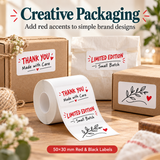 NIIMBOT 50×30 mm Red & Black Direct Thermal Labels – 230 Labels/Roll