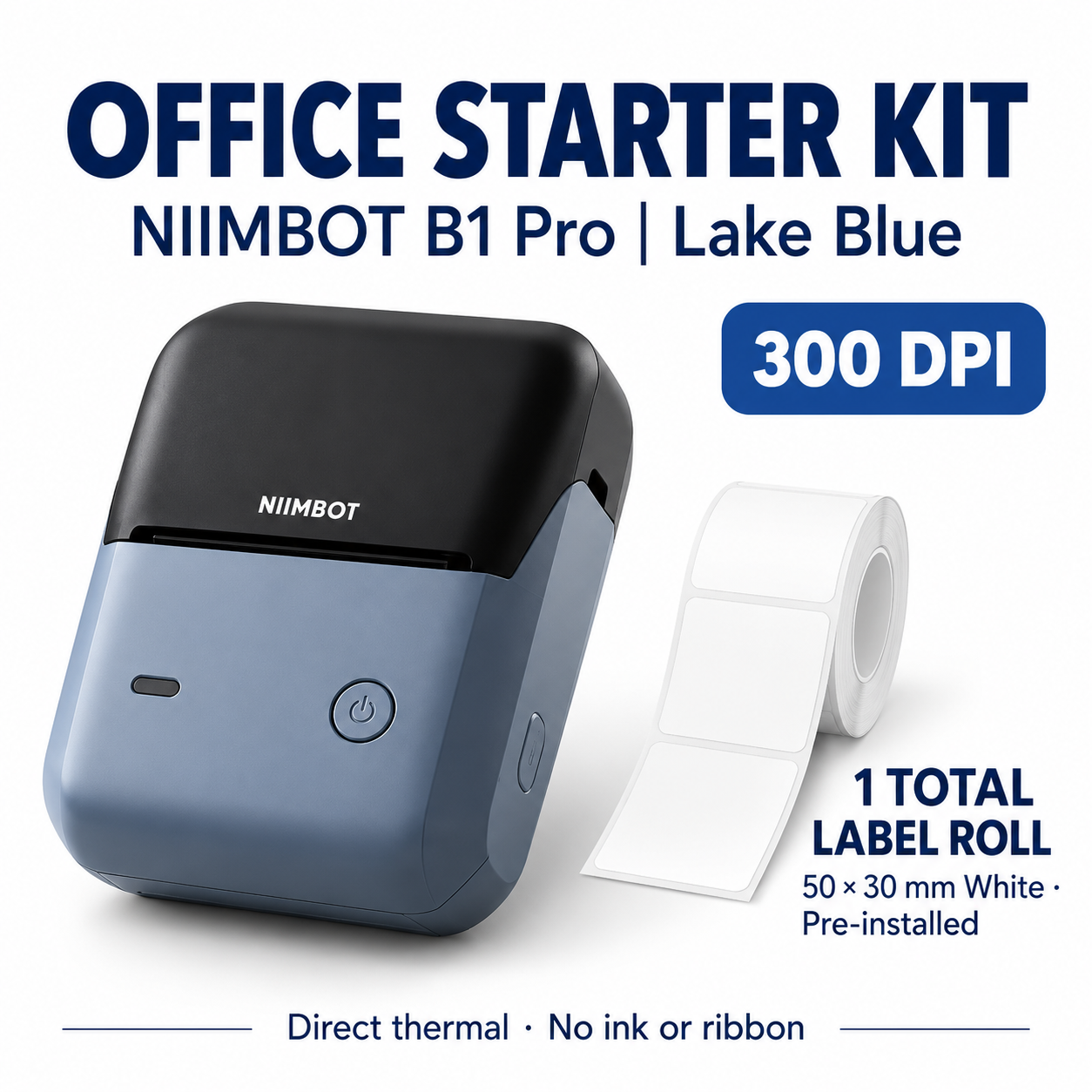 NIIMBOT B1 Pro Office Labeling System — Lake Blue
